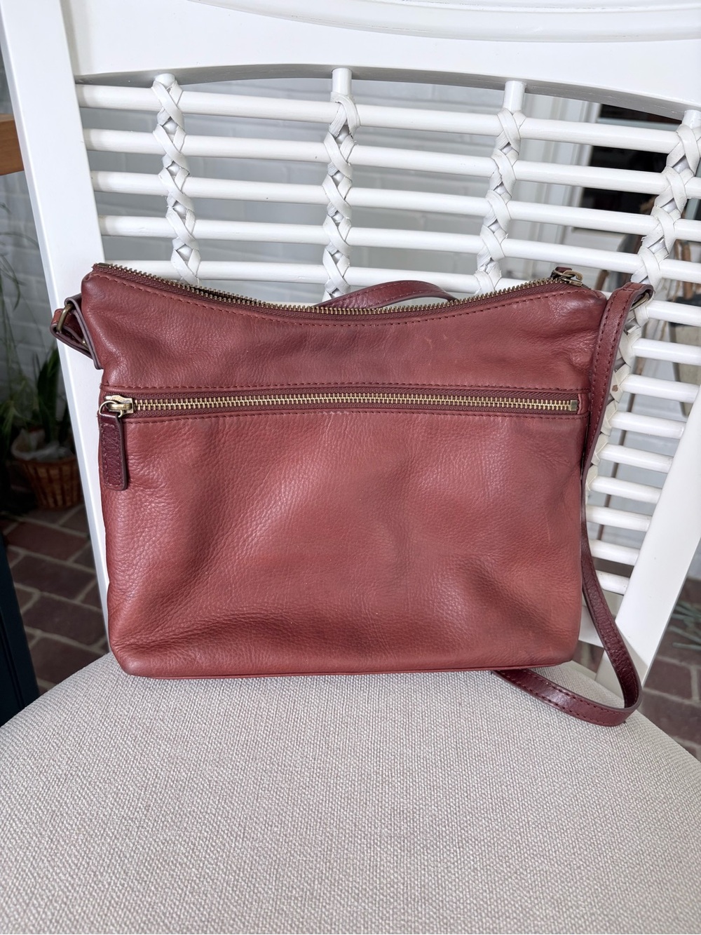 Margot Leather Crossbody Bag in Deep Cognac